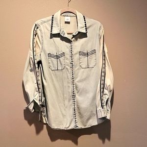 Cabi Chambray Shirt, Medium, Blue